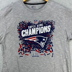 New England Patriots NFL Mens‎ T-Shirt XL Grey Super Bowl Champions Pro Line NEW